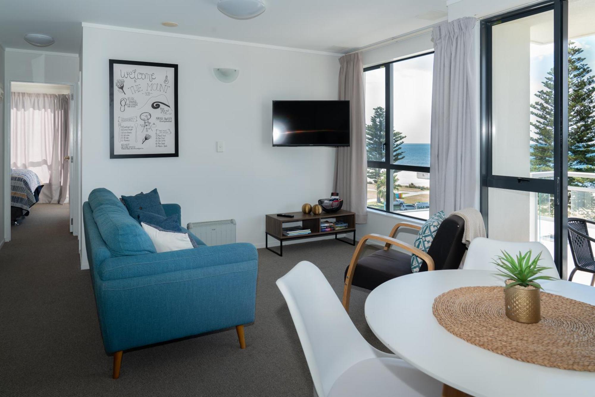 Ocean View Beach Escape - Top Floor Apartments, Mt Maunganui Base Mount Maunganui Exterior foto